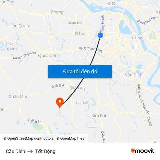 Cầu Diễn to Tốt Động map