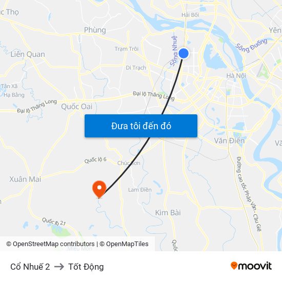 Cổ Nhuế 2 to Tốt Động map