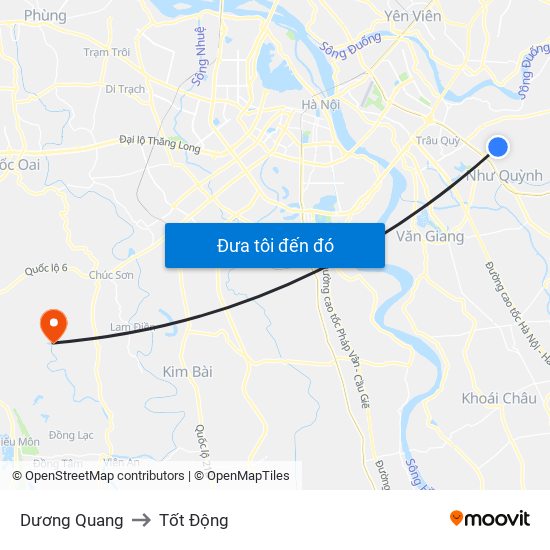 Dương Quang to Tốt Động map