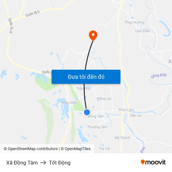 Xã Đồng Tâm to Tốt Động map