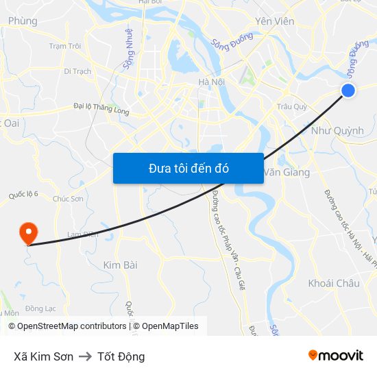Xã Kim Sơn to Tốt Động map