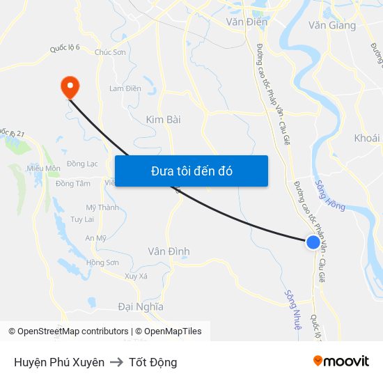 Huyện Phú Xuyên to Tốt Động map