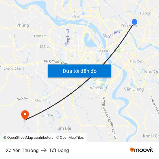 Xã Yên Thường to Tốt Động map