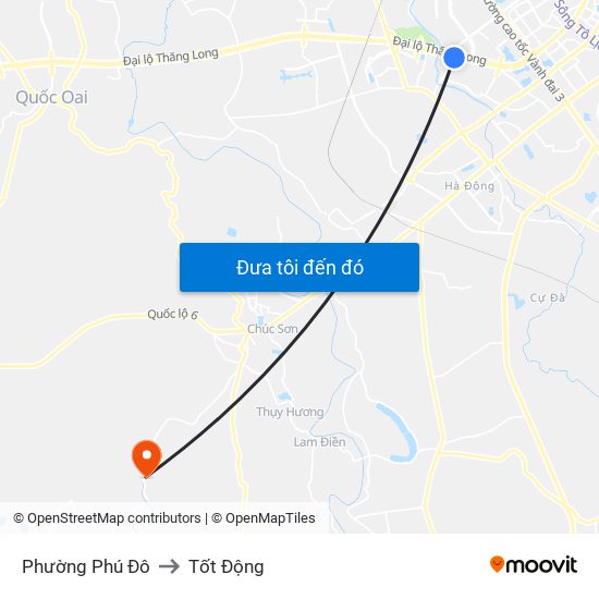 Phường Phú Đô to Tốt Động map