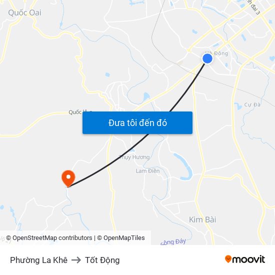 Phường La Khê to Tốt Động map