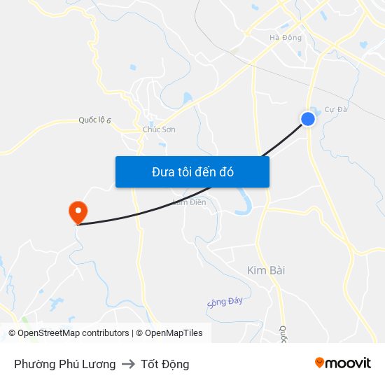 Phường Phú Lương to Tốt Động map