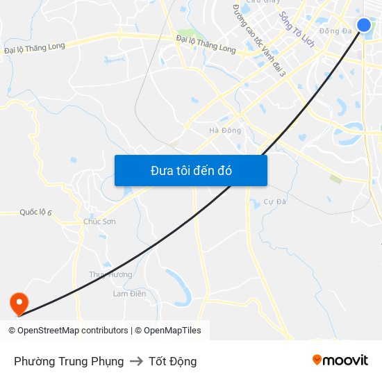 Phường Trung Phụng to Tốt Động map