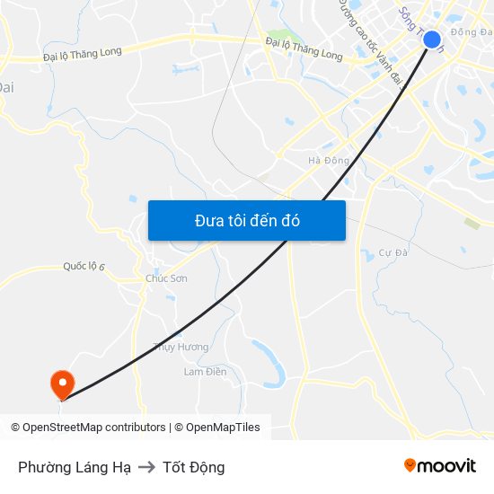 Phường Láng Hạ to Tốt Động map