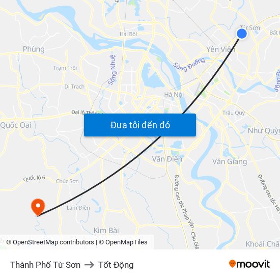 Thành Phố Từ Sơn to Tốt Động map