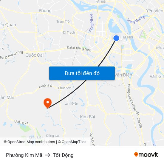 Phường Kim Mã to Tốt Động map