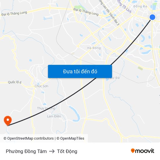 Phường Đồng Tâm to Tốt Động map