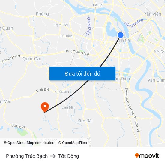 Phường Trúc Bạch to Tốt Động map