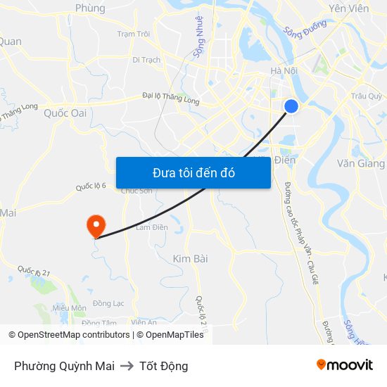 Phường Quỳnh Mai to Tốt Động map