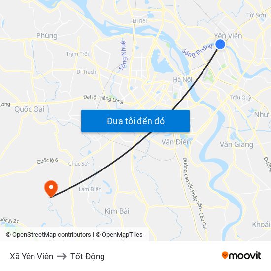 Xã Yên Viên to Tốt Động map