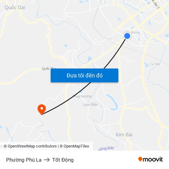 Phường Phú La to Tốt Động map
