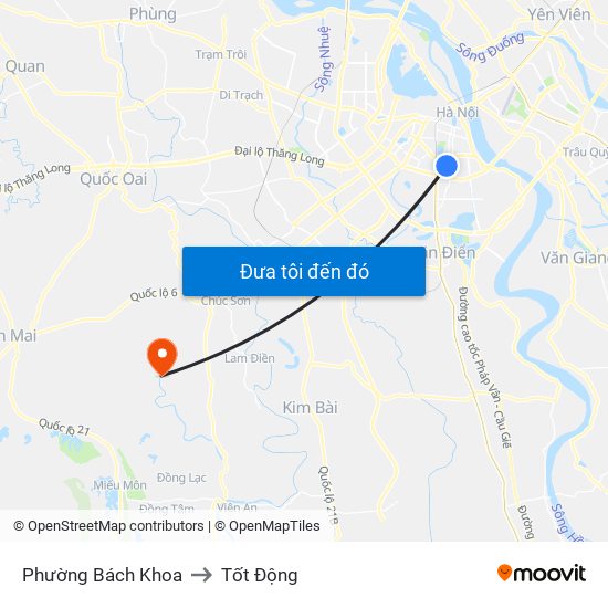 Phường Bách Khoa to Tốt Động map