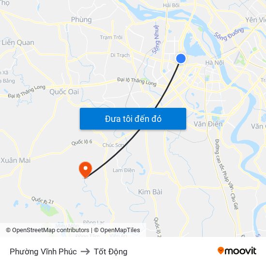 Phường Vĩnh Phúc to Tốt Động map