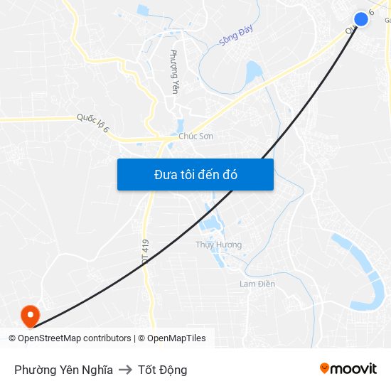 Phường Yên Nghĩa to Tốt Động map