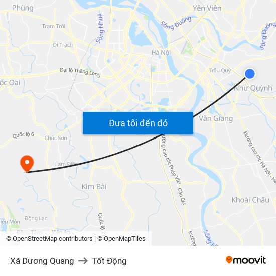 Xã Dương Quang to Tốt Động map