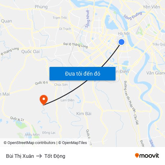 Bùi Thị Xuân to Tốt Động map