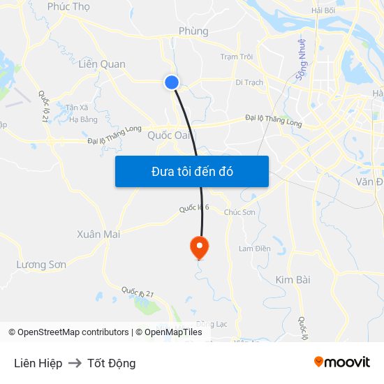 Liên Hiệp to Tốt Động map