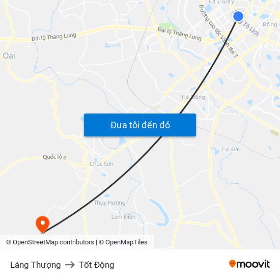 Láng Thượng to Tốt Động map