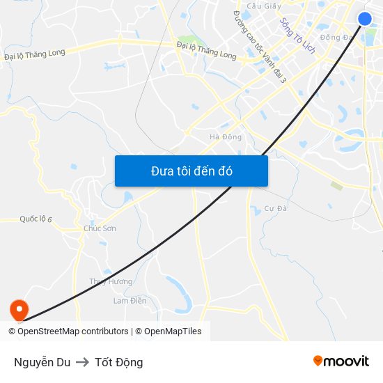 Nguyễn Du to Tốt Động map