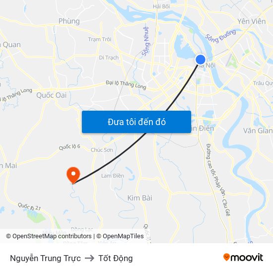 Nguyễn Trung Trực to Tốt Động map