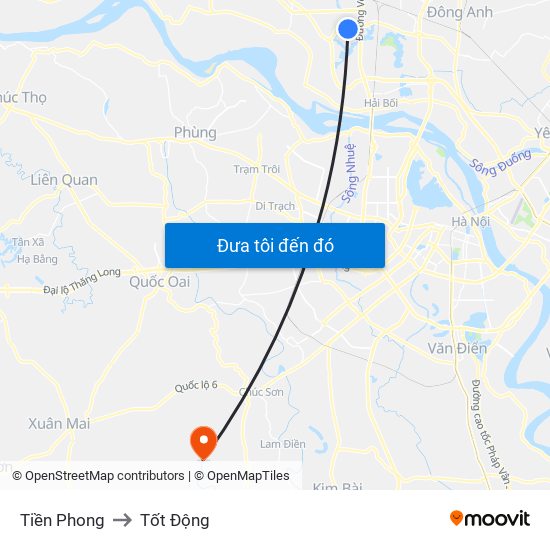 Tiền Phong to Tốt Động map