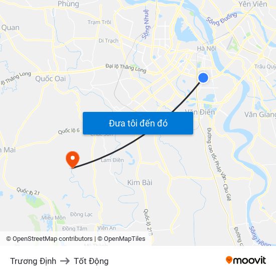 Trương Định to Tốt Động map