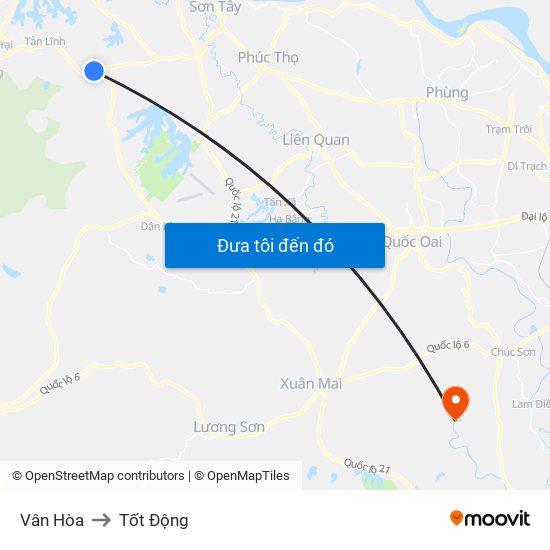 Vân Hòa to Tốt Động map