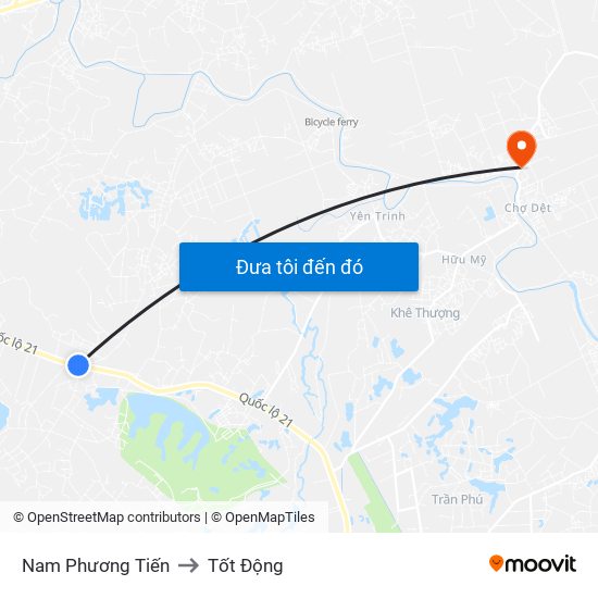 Nam Phương Tiến to Tốt Động map