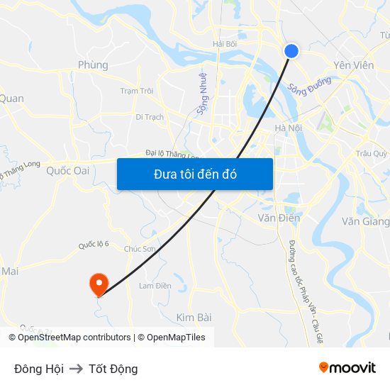 Đông Hội to Tốt Động map