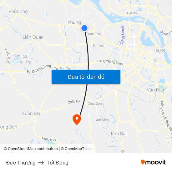 Đức Thượng to Tốt Động map