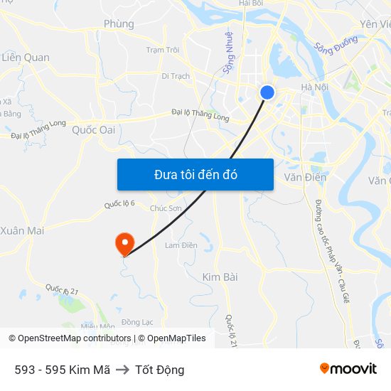 593 - 595 Kim Mã to Tốt Động map
