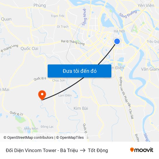 Đối Diện Vincom Tower - Bà Triệu to Tốt Động map