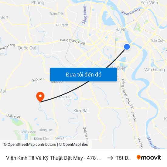 Viện Kinh Tế Và Kỹ Thuật Dệt May - 478 Minh Khai to Tốt Động map