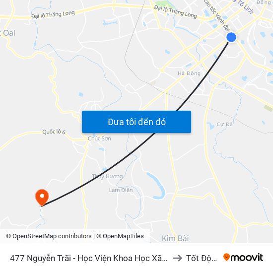 477 Nguyễn Trãi - Học Viện Khoa Học Xã Hội to Tốt Động map