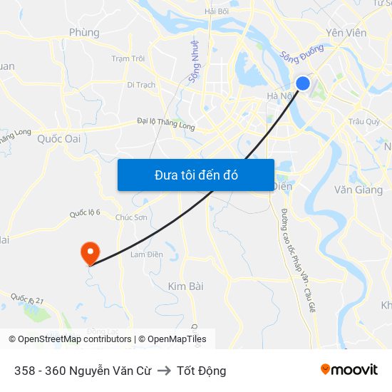 358 - 360 Nguyễn Văn Cừ to Tốt Động map