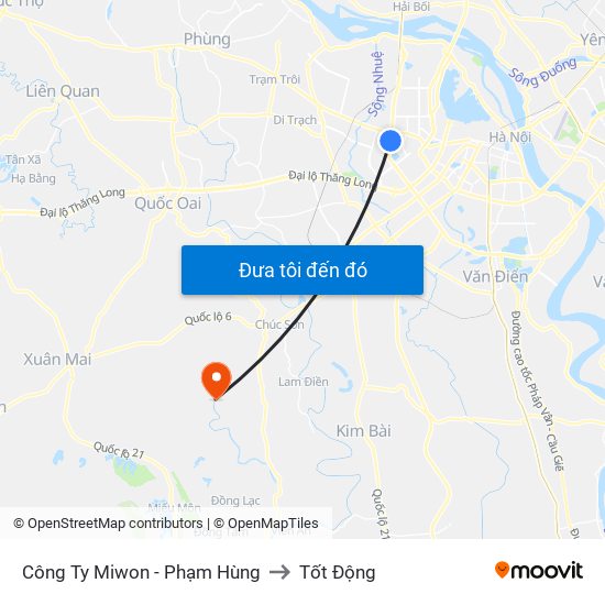 Công Ty Miwon - Phạm Hùng to Tốt Động map