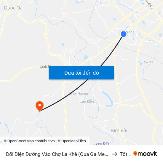 Đối Diện Đường Vào Chợ La Khê (Qua Ga Metro La Khê) - 405 Quang Trung (Hà Đông) to Tốt Động map