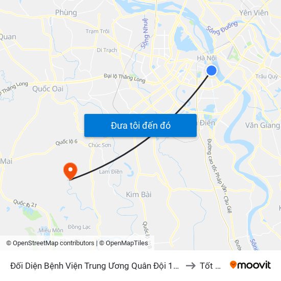 Đối Diện Bệnh Viện Trung Ương Quân Đội 108 - Trần Hưng Đạo to Tốt Động map