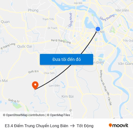 E3.4 Điểm Trung Chuyển Long Biên to Tốt Động map