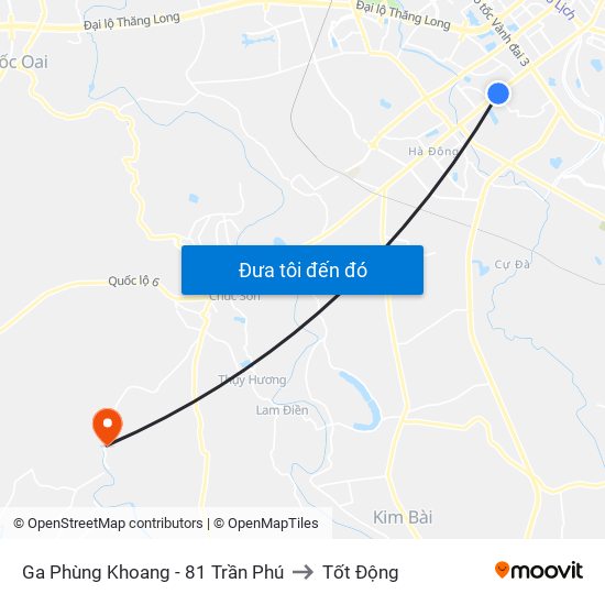 Ga Phùng Khoang - 81 Trần Phú to Tốt Động map