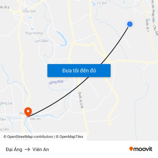 Đại Áng to Viên An map