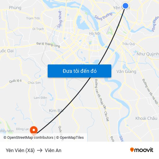 Yên Viên (Xã) to Viên An map