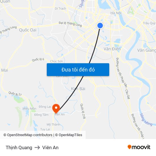 Thịnh Quang to Viên An map