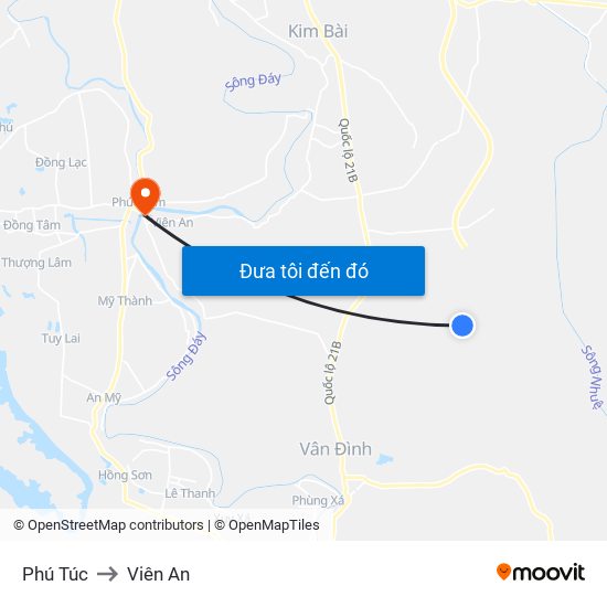 Phú Túc to Viên An map