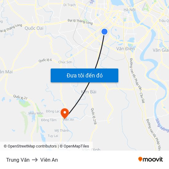 Trung Văn to Viên An map