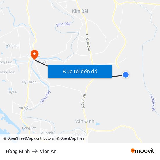 Hồng Minh to Viên An map